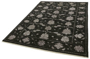 Handmade Wool Area Rug – Tebriz Black Classic Cotton Wool 6x9 Feet Rug
