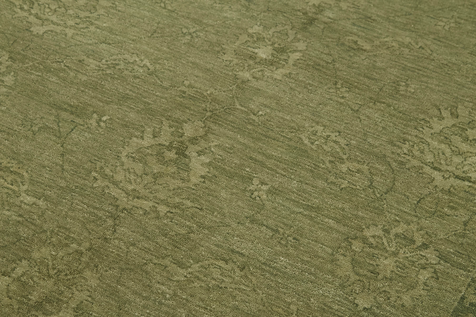 Tebriz Green Classic Cotton Wool Handmade Area Rug 6'0'' x 9'0''