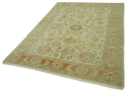 Handmade Wool Area Rug – Tebriz Classic Green Cotton Wool Blend Carpet 5'8''x8'1''