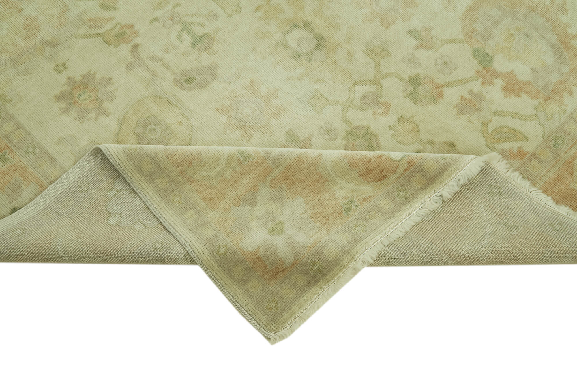 Handmade Wool Area Rug – Tebriz Classic Green Cotton Wool Blend Carpet 5'8''x8'1''