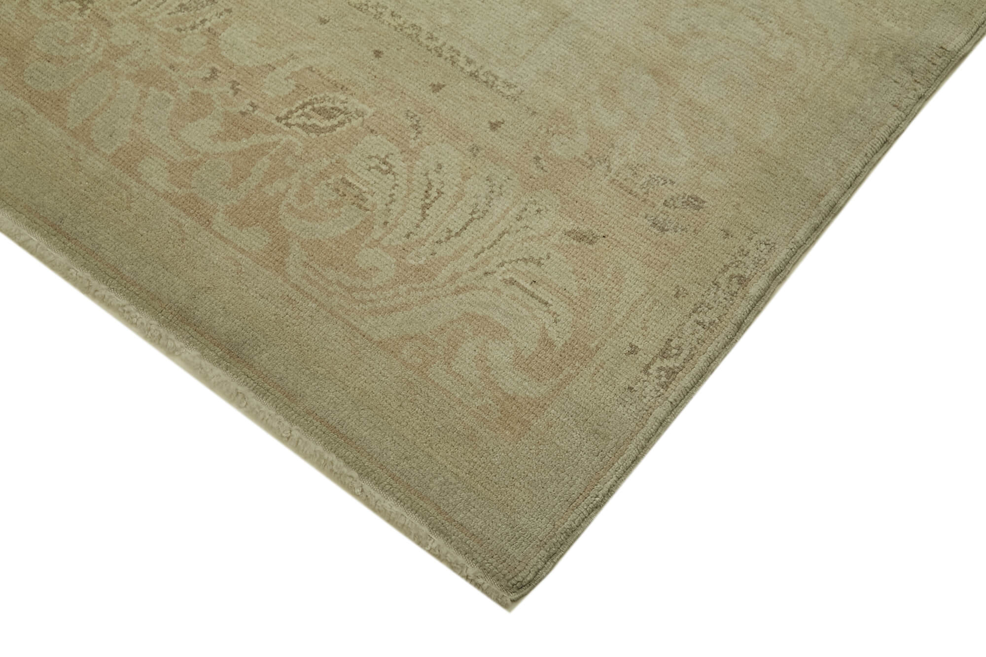 Handmade Wool Area Rug – Vintage Turkish Carpet, Classic Cotton Rug 6x9 Beige