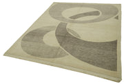 Handmade Wool Area Rug – Tebriz Beige Classic Cotton Wool Blend 5'11''x8'2''