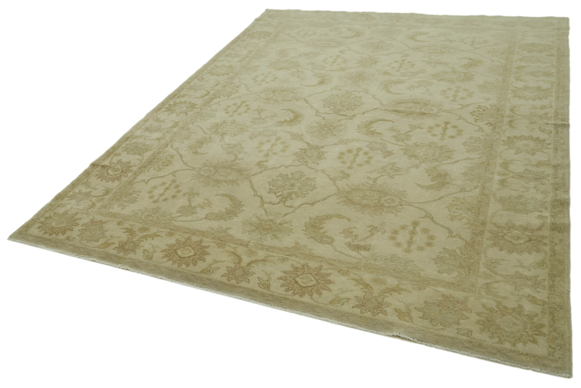 Handmade Wool Area Rug – Classic Beige Carpet 7x10 Feet | Soft Woolen Carpet