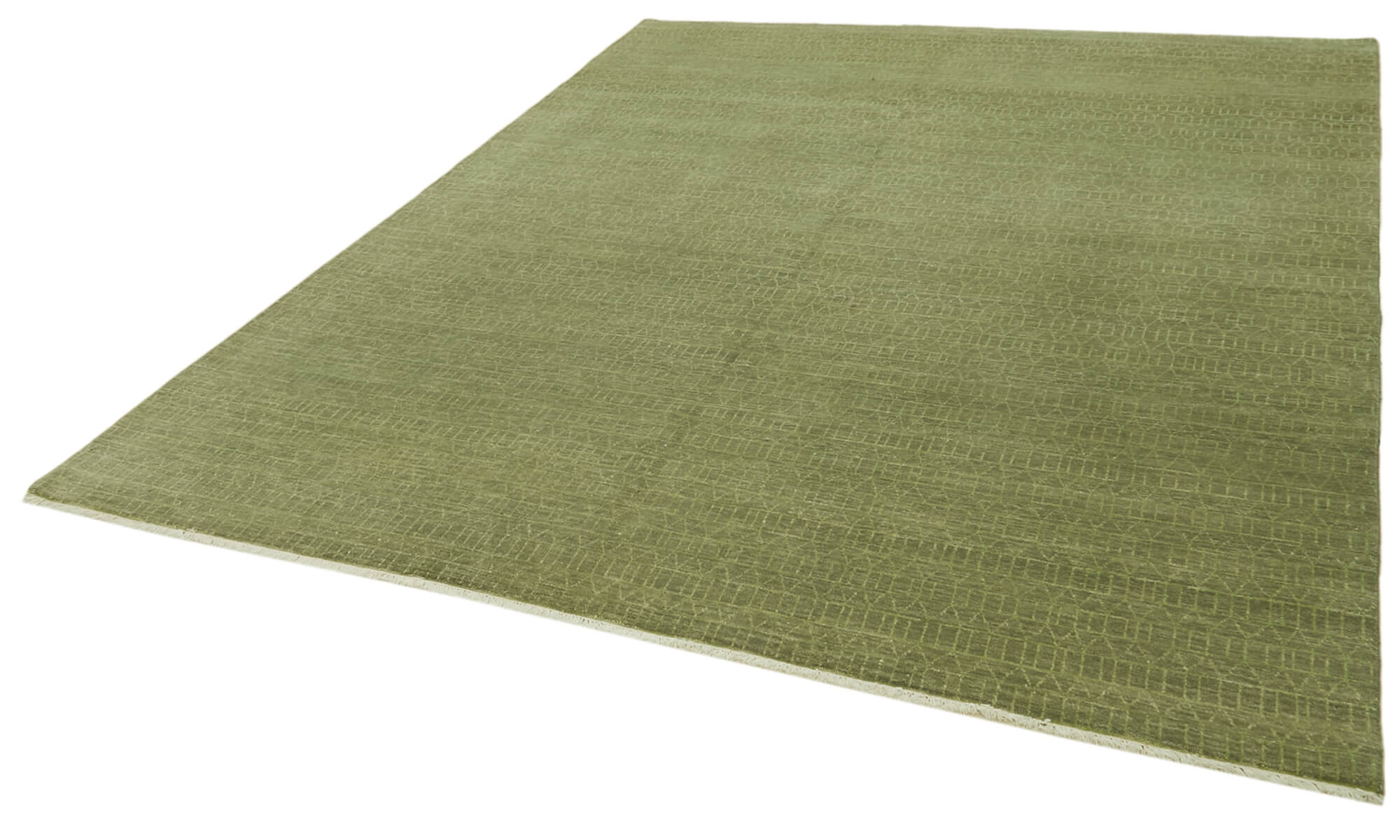 Handmade Wool Area Rug – Classic Green Rug | Turkish Woven Carpet 7'11''x10'1''