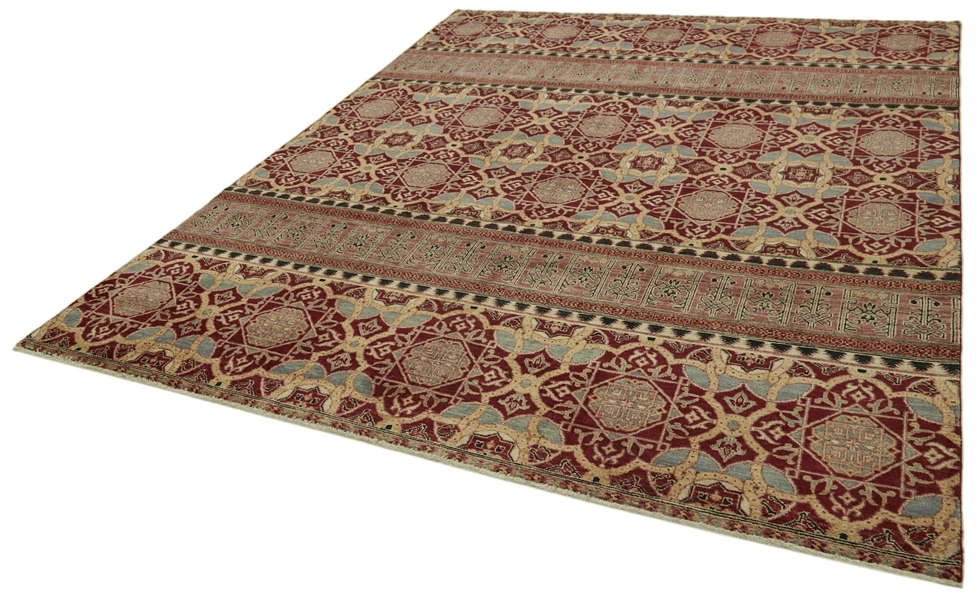 Handmade Wool Area Rug – Tebriz Classic Red Cotton Wool 8x10 Area Rug