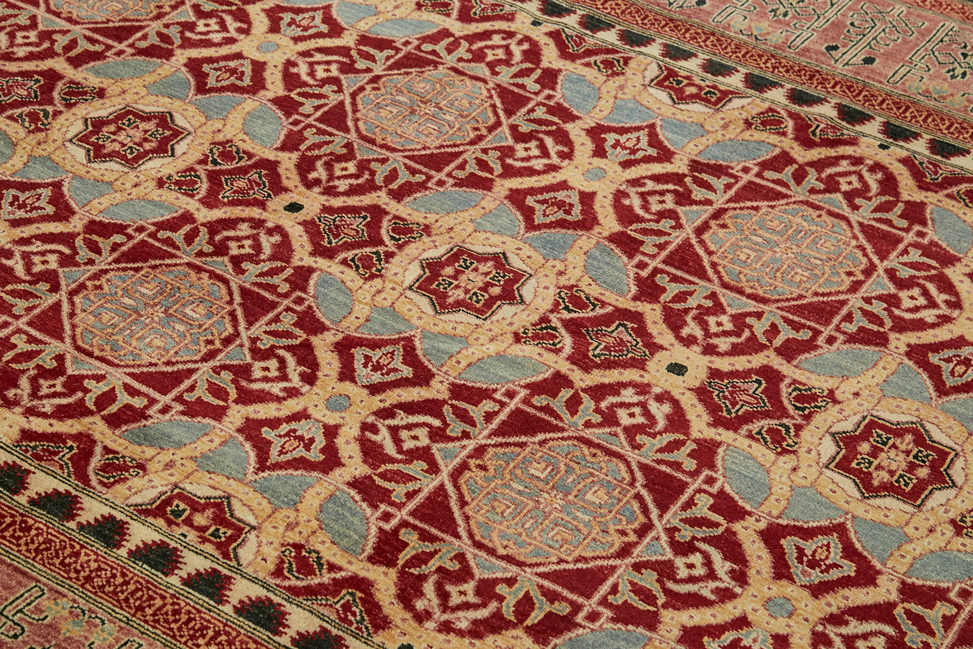 Handmade Wool Area Rug – Tebriz Classic Red Cotton Wool 8x10 Area Rug