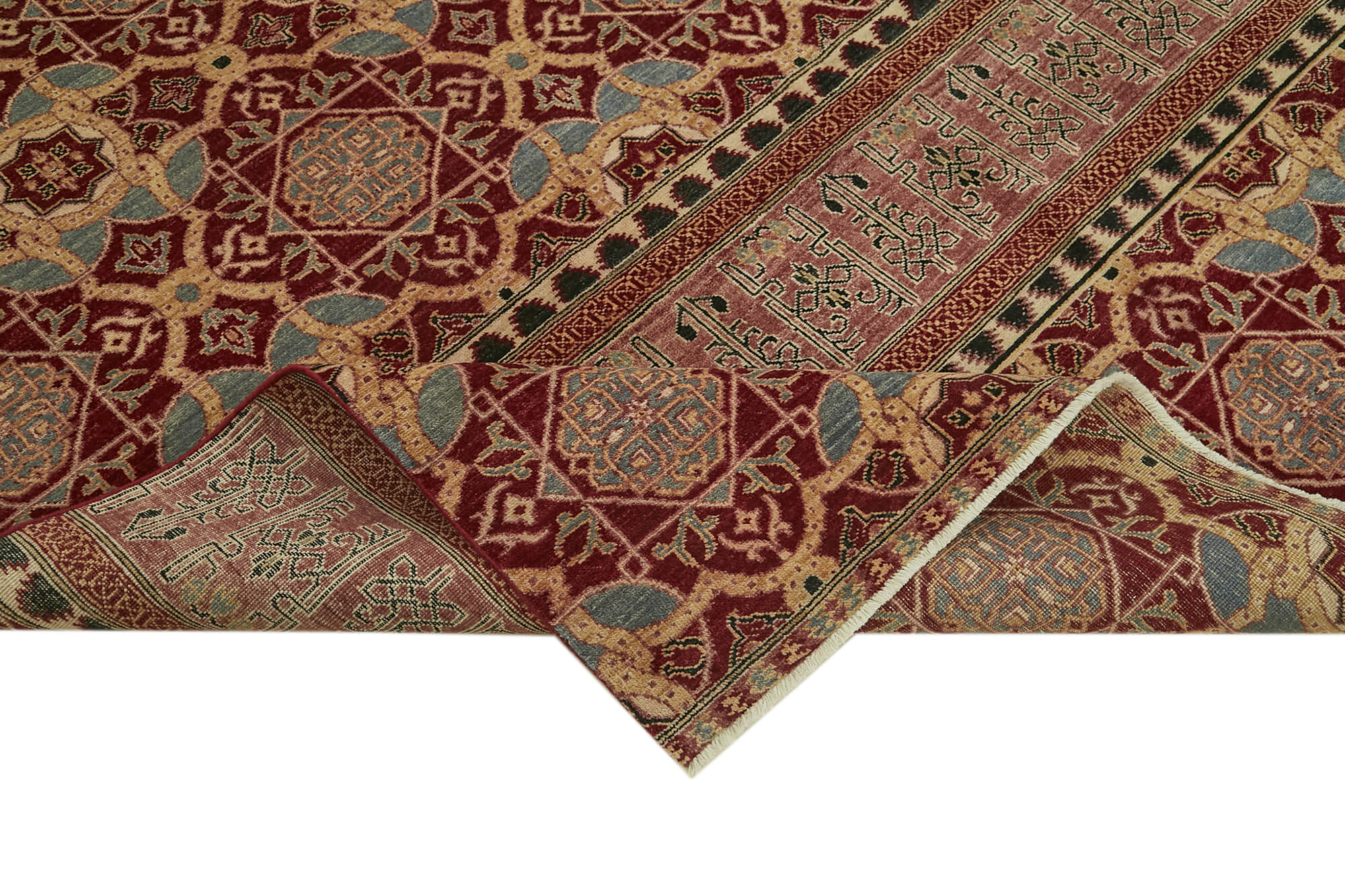 Handmade Wool Area Rug – Tebriz Classic Red Cotton Wool 8x10 Area Rug