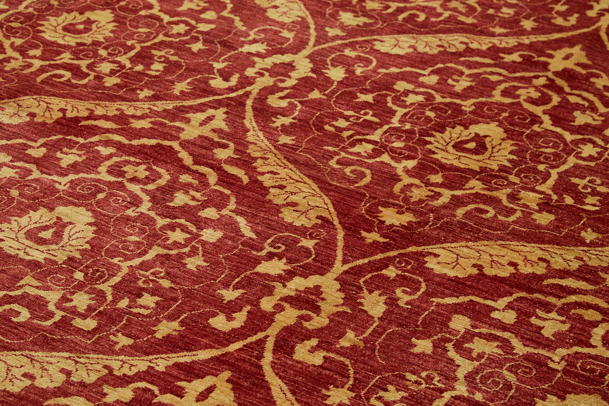 Handmade Wool Area Rug – Classic Red Tebriz Cotton Wool Carpet 9'11''x13'9''