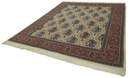 Handmade Wool Area Rug – Tebriz Classic Beige Cotton Wool Rug 7x10 Foot