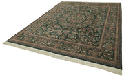 Handmade Wool Area Rug – Tebriz Green Classic Cotton Wool Blend 8'x10'7''