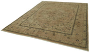 Handmade Wool Area Rug – Classic Beige 7x10 Vintage Turkish Carpet, Durable Cotton Wool Rug