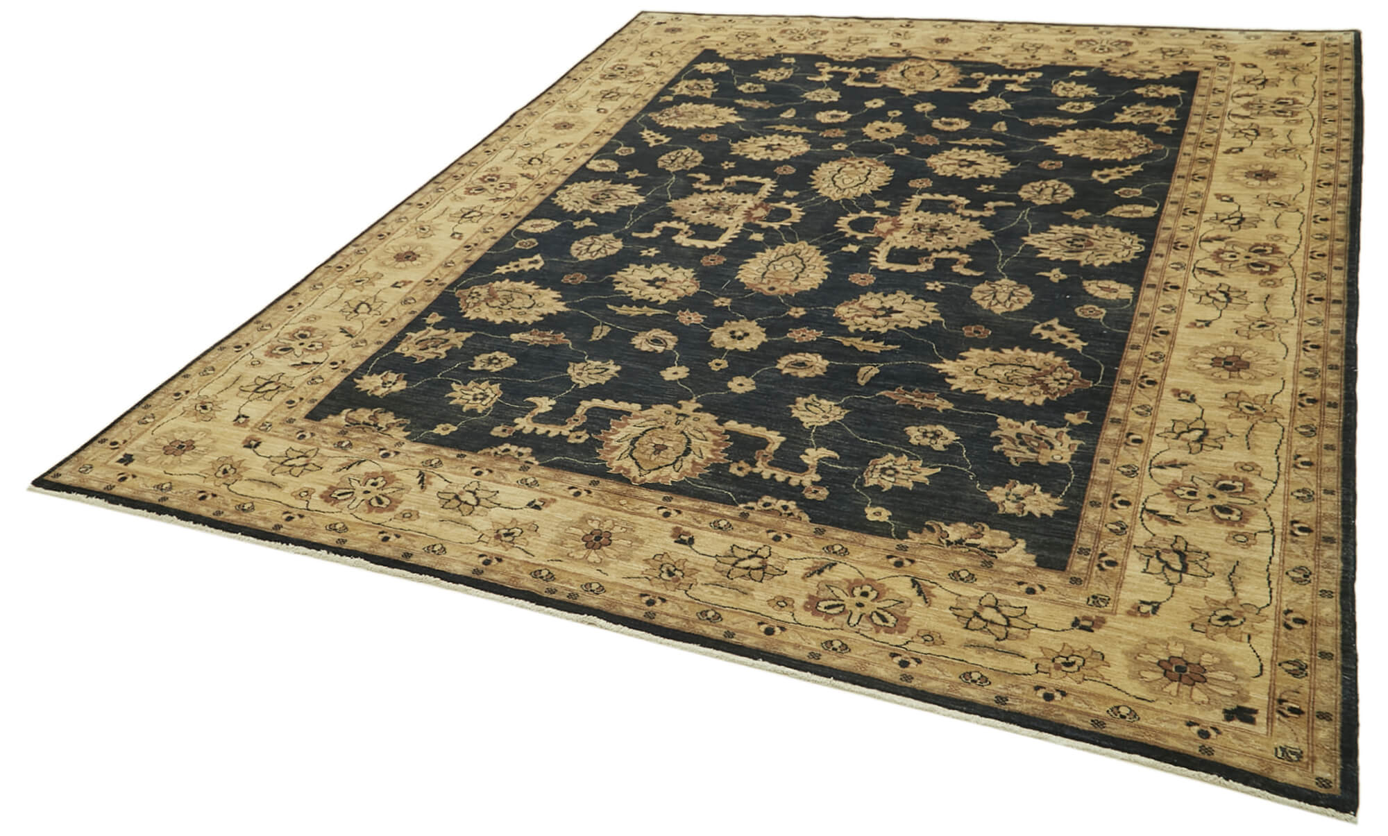 Handmade Wool Area Rug – Tebriz Classic Cotton Wool Vintage Turkish Carpet 8'x10'3''