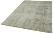 Handmade Wool Area Rug - Overdyed Grey Vintage Cotton Rug 5'11'' x 9'7'' | Bohemian Style