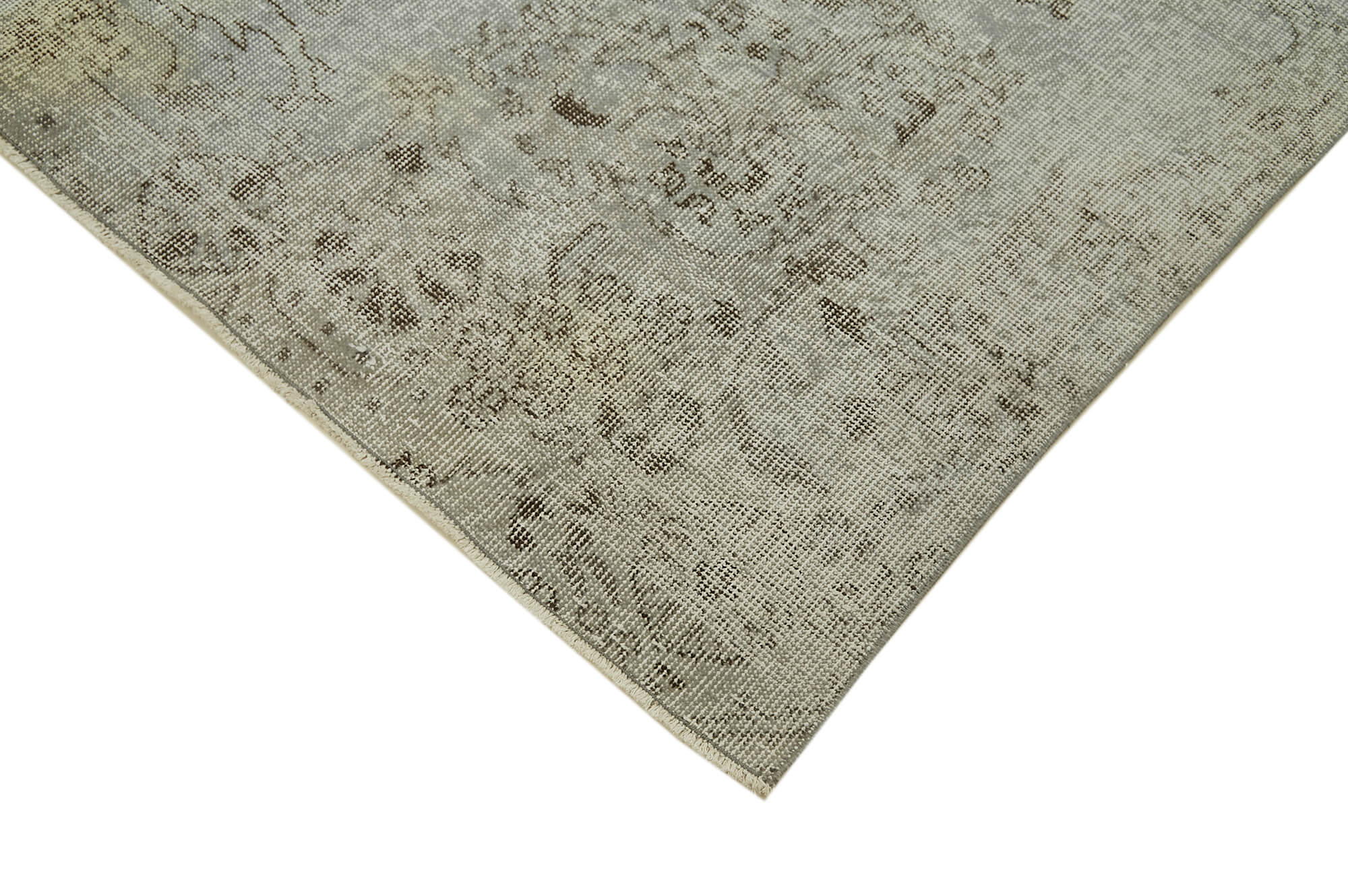 Handmade Wool Area Rug - Overdyed Grey Vintage Cotton Rug 5'11'' x 9'7'' | Bohemian Style