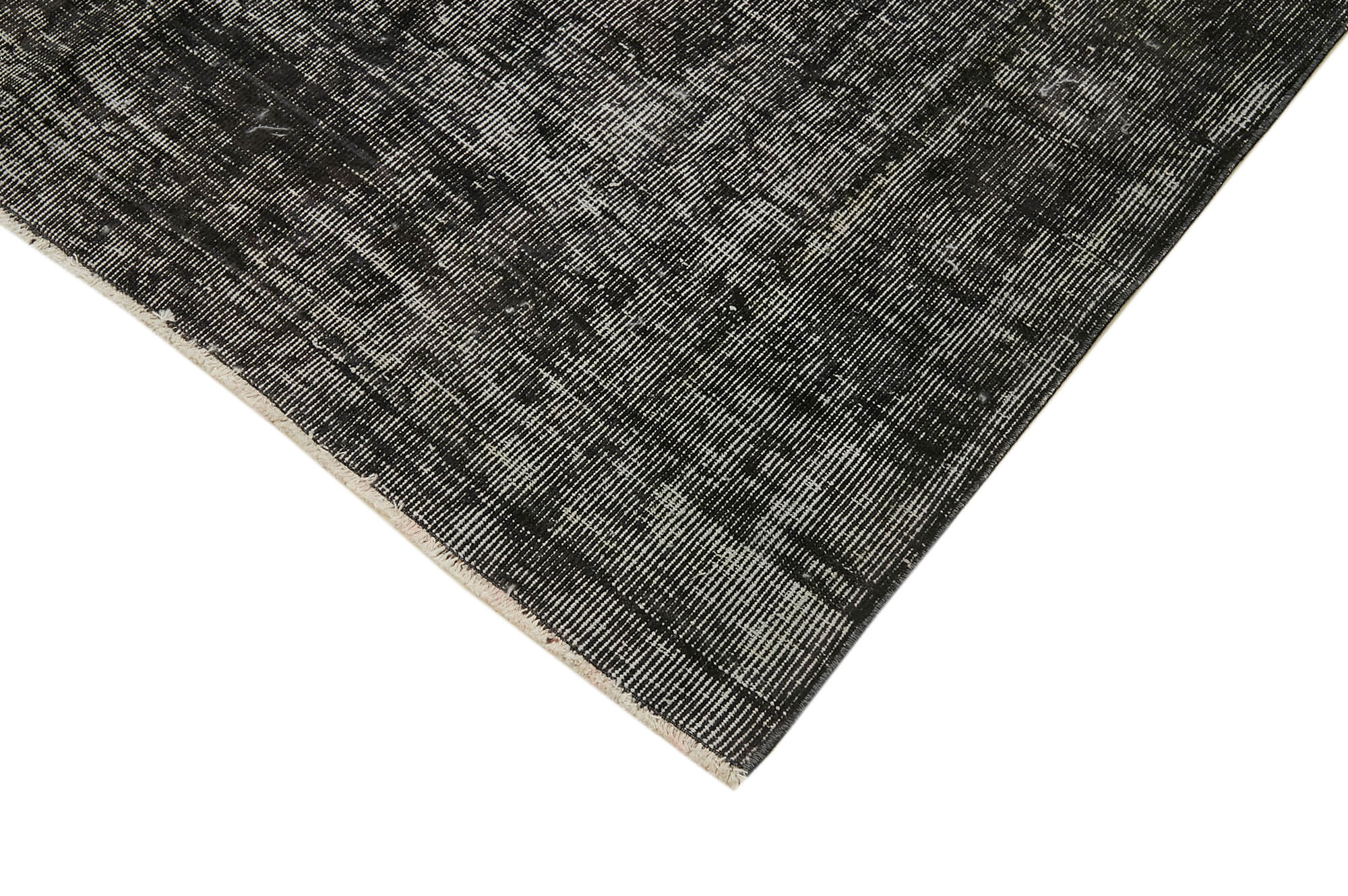 Handmade Vintage Area Rug - Overdyed Wool Rug | Black Vintage Carpet 6'1''x9'9''