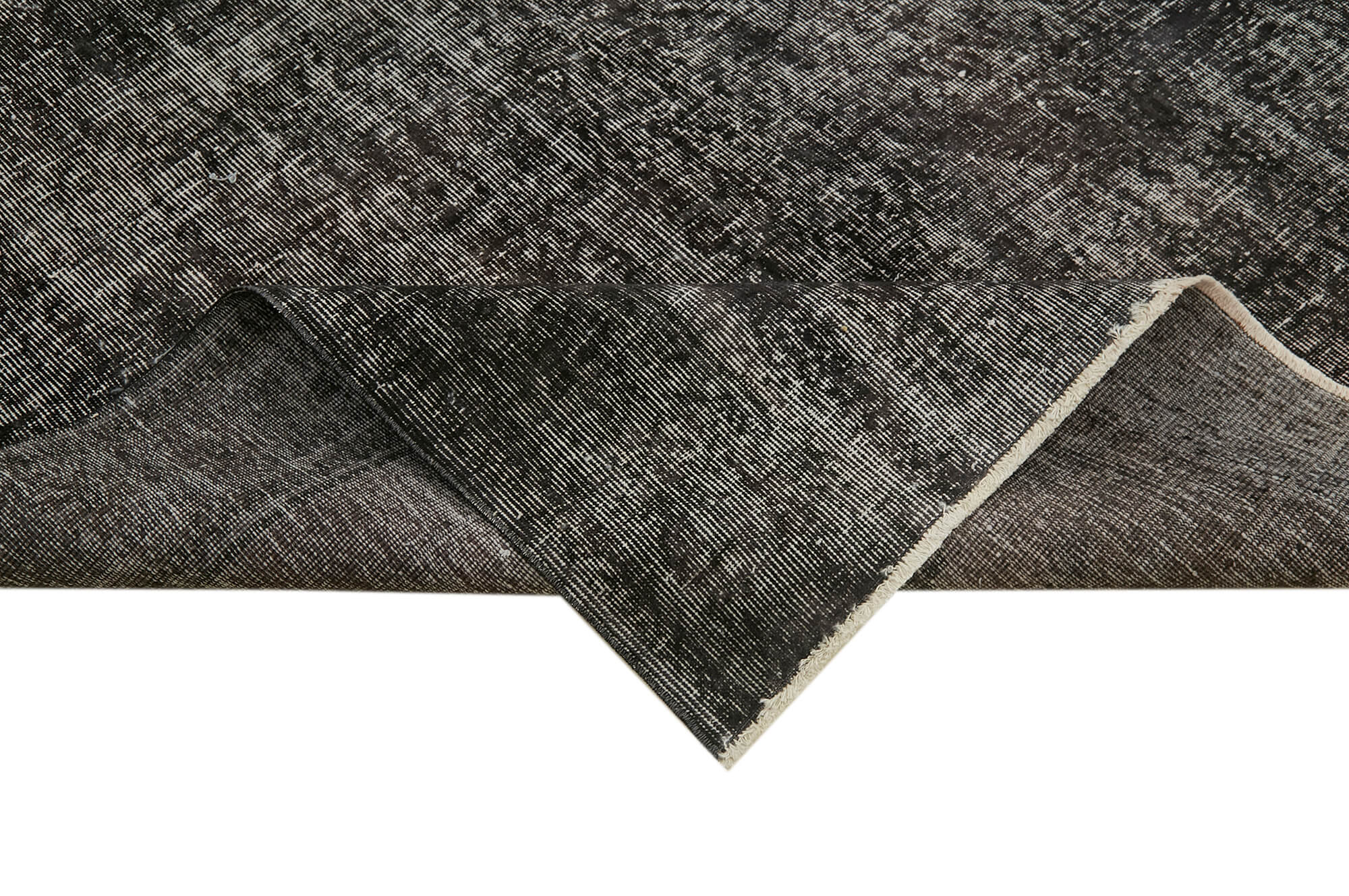 Handmade Vintage Area Rug - Overdyed Wool Rug | Black Vintage Carpet 6'1''x9'9''