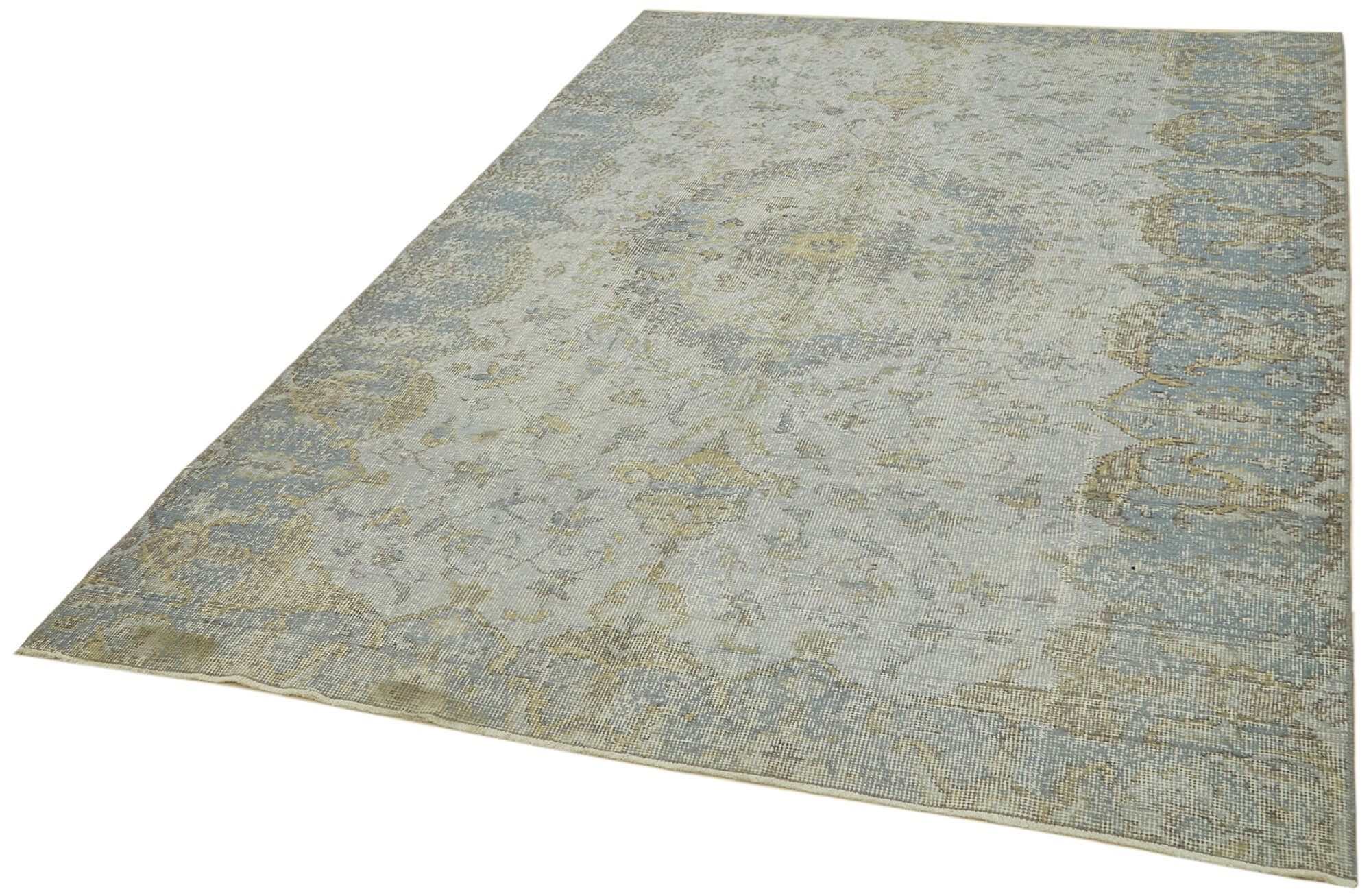 Vintage Blue Area Rug – Handmade Wool Rug Overdyed Vintage Carpet 5'9''x8'11''