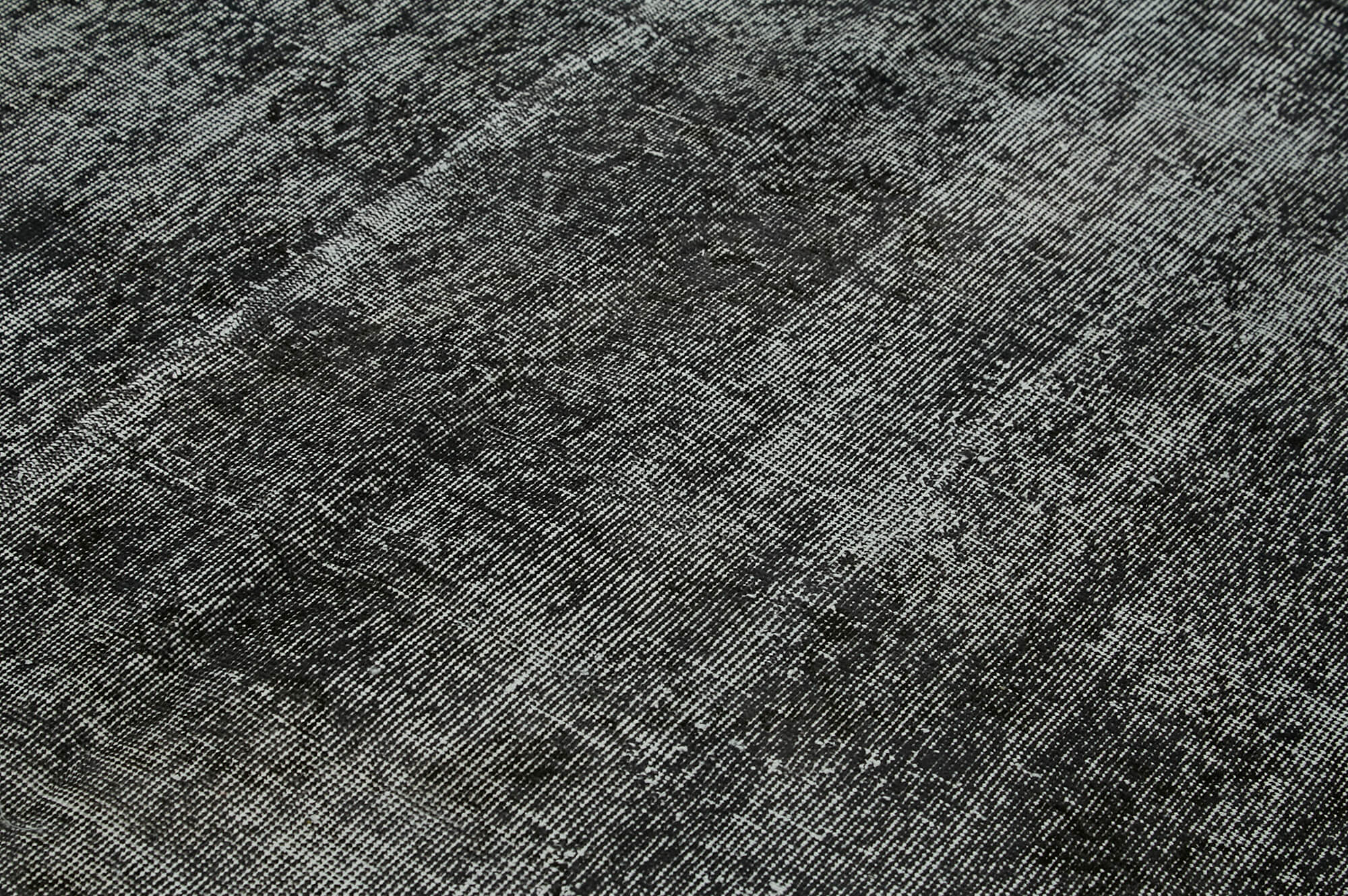 Vintage Handmade Area Rug – Overdyed Black Cotton Wool Carpet 6'0''x9'10''