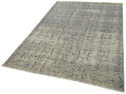 Handmade Wool Area Rug - Overdyed Grey Vintage Cotton Rug 5'1''x8'5''