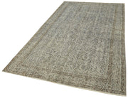 Handmade Vintage Area Rug – Overdyed Wool Rug | Grey Vintage Cotton Blend 4'11''x8'11''