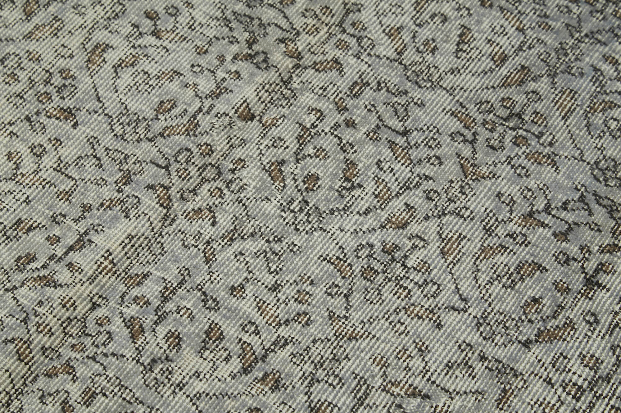 Handmade Vintage Area Rug – Overdyed Wool Rug | Grey Vintage Cotton Blend 4'11''x8'11''