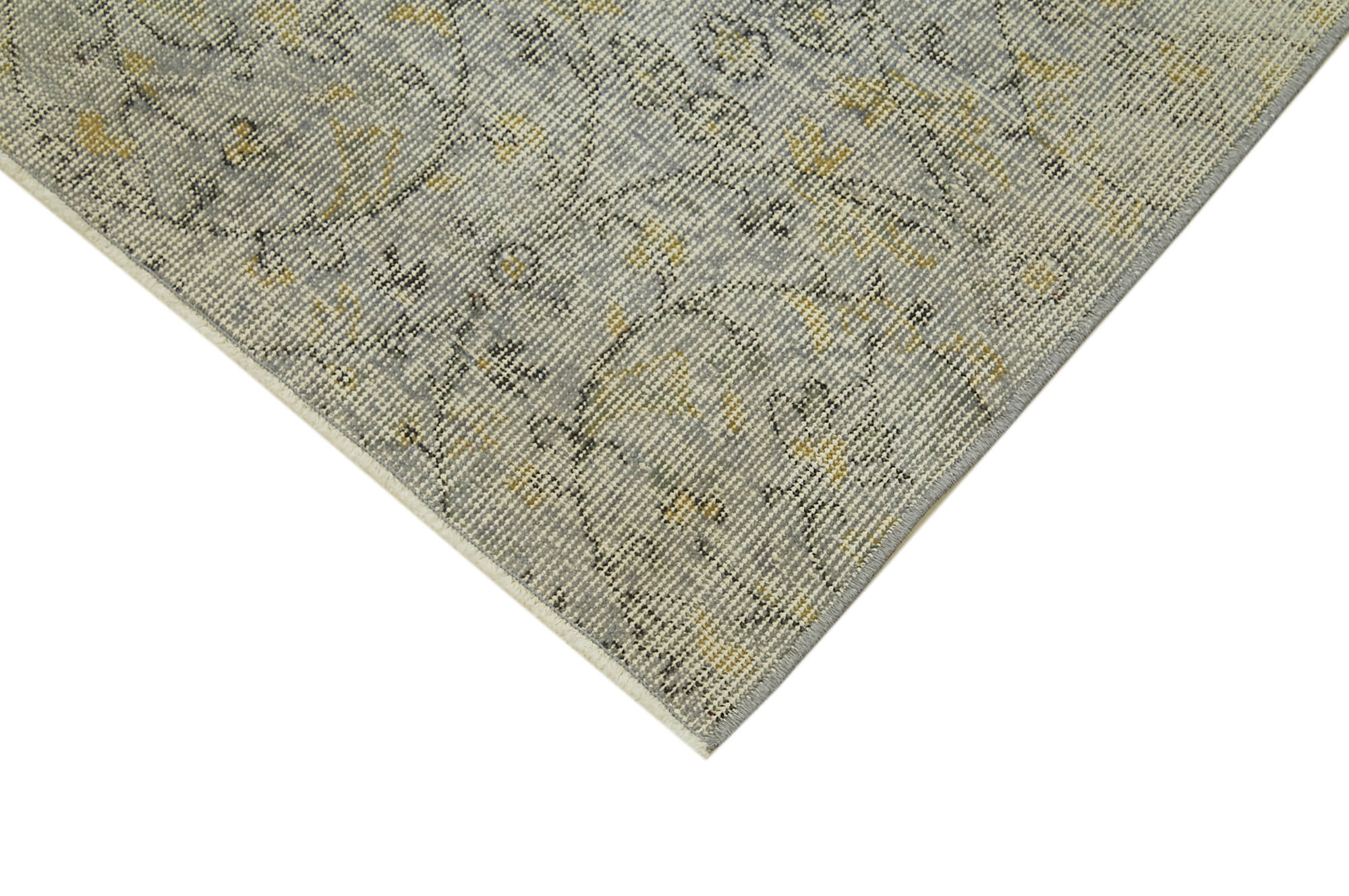Handmade Vintage Area Rug – Overdyed Wool Rug | Turkish Hand Knotted Grey Carpet 4'9''x8'2''