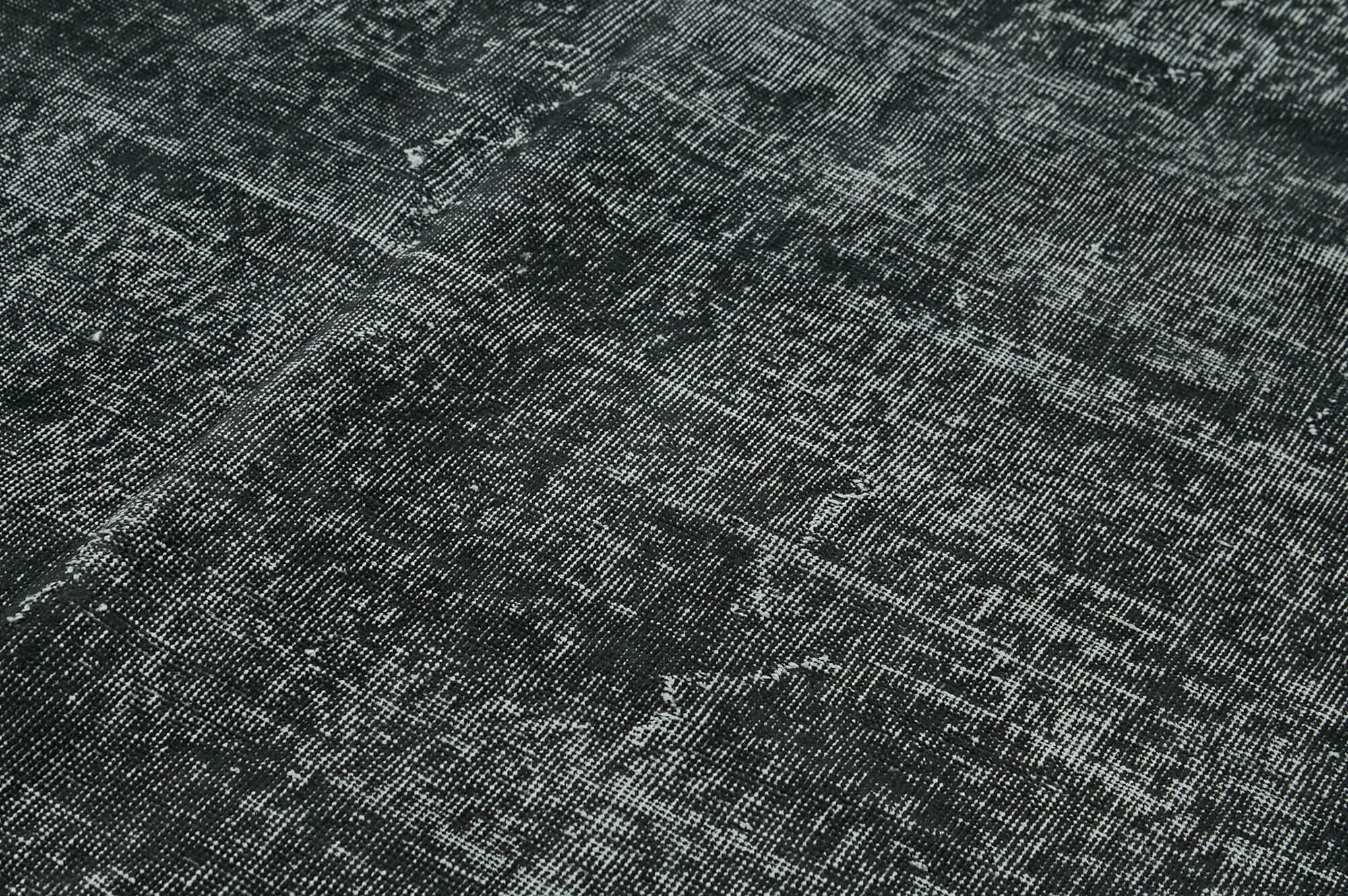 Handmade Vintage Area Rug – Overdyed Wool Rug | Black Cotton Wool Carpet 6'9" x 9'10"