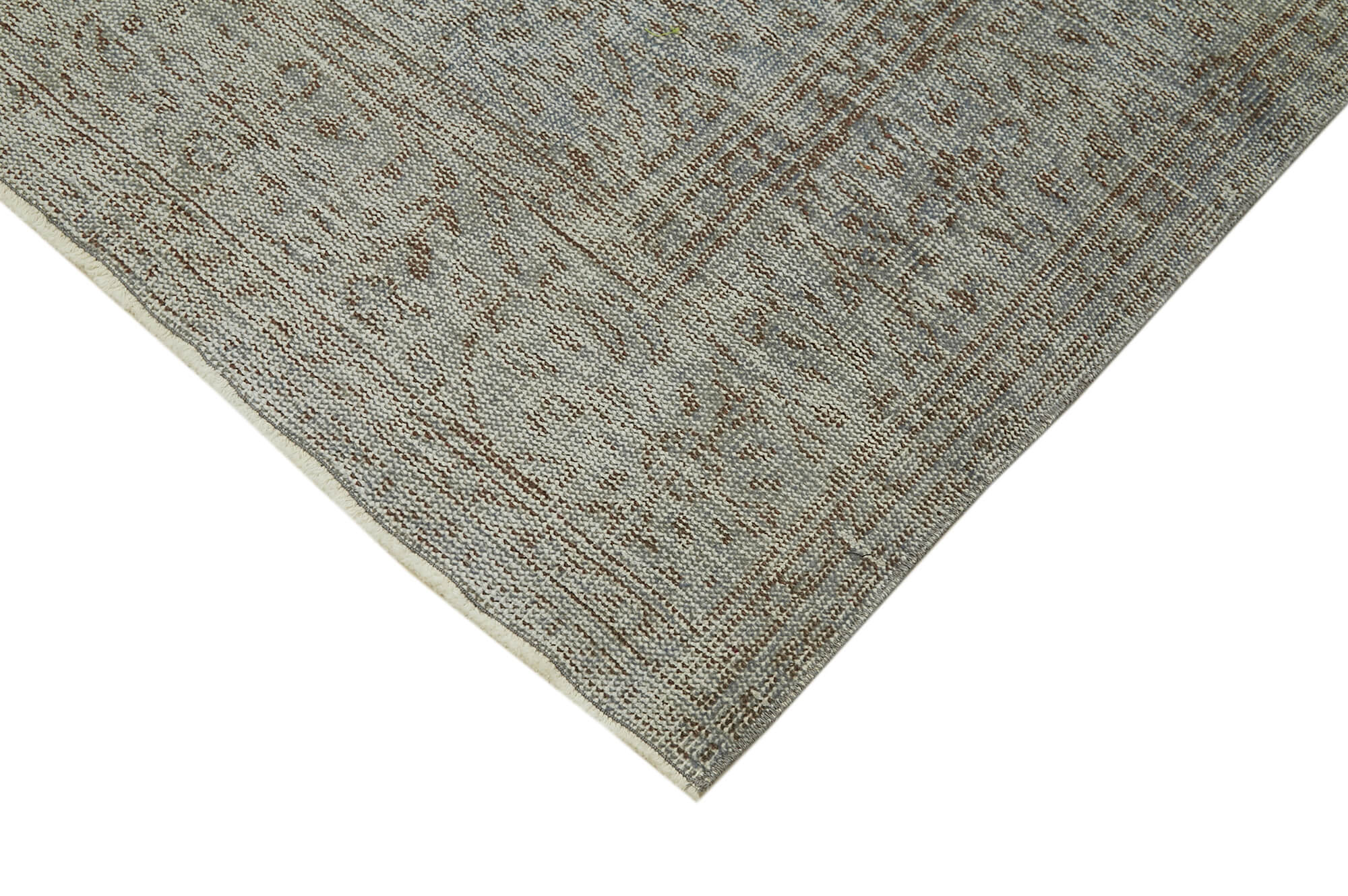 Vintage Area Rug – Handmade Wool Rug Overdyed Blue Turkish Carpet 5'2''x7'9''
