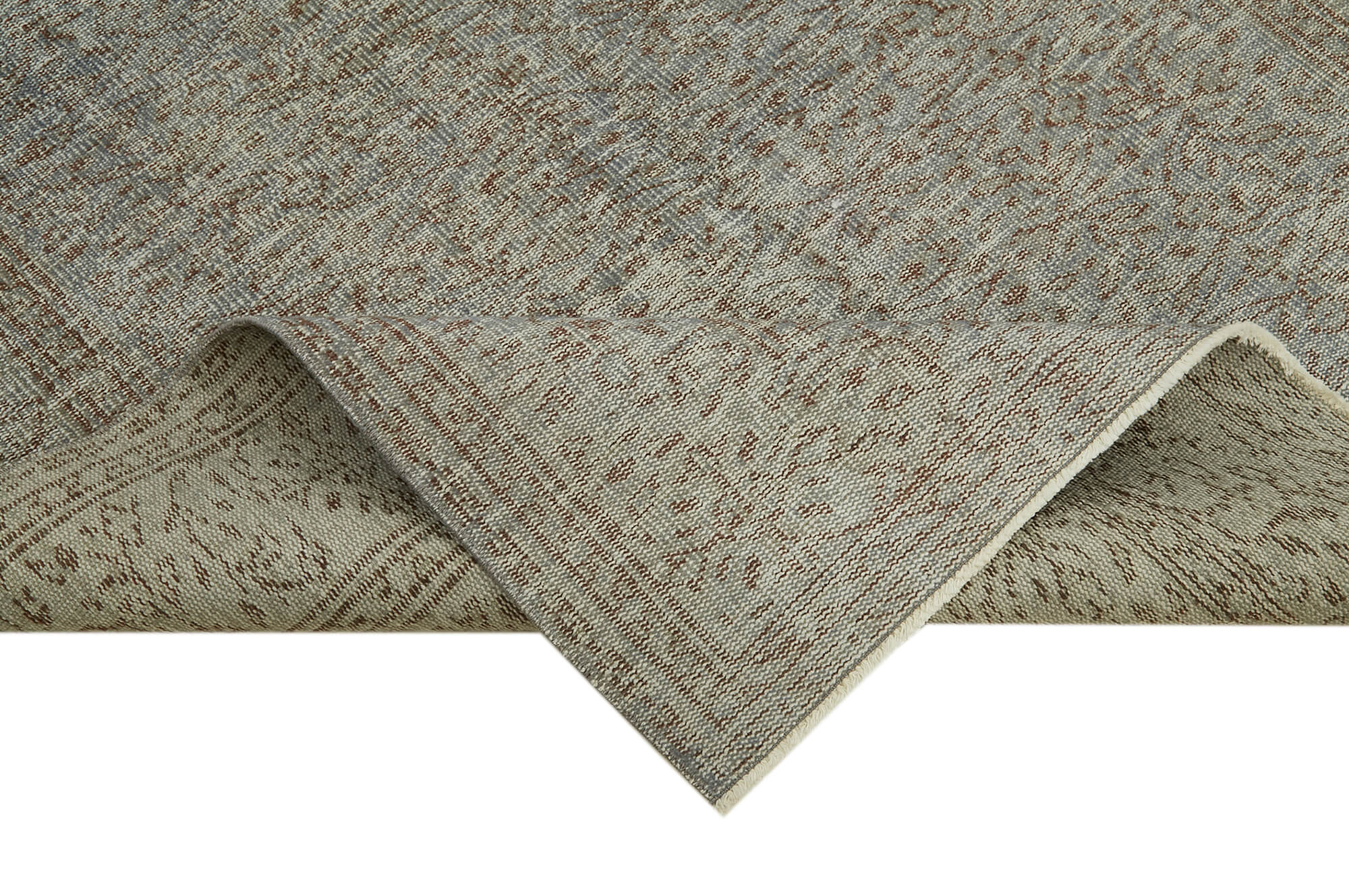 Vintage Area Rug – Handmade Wool Rug Overdyed Blue Turkish Carpet 5'2''x7'9''
