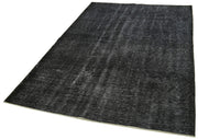 Handmade Vintage Area Rug – Overdyed Blue Wool Cotton Rug 5'2''x8'3'' Turkish Carpet