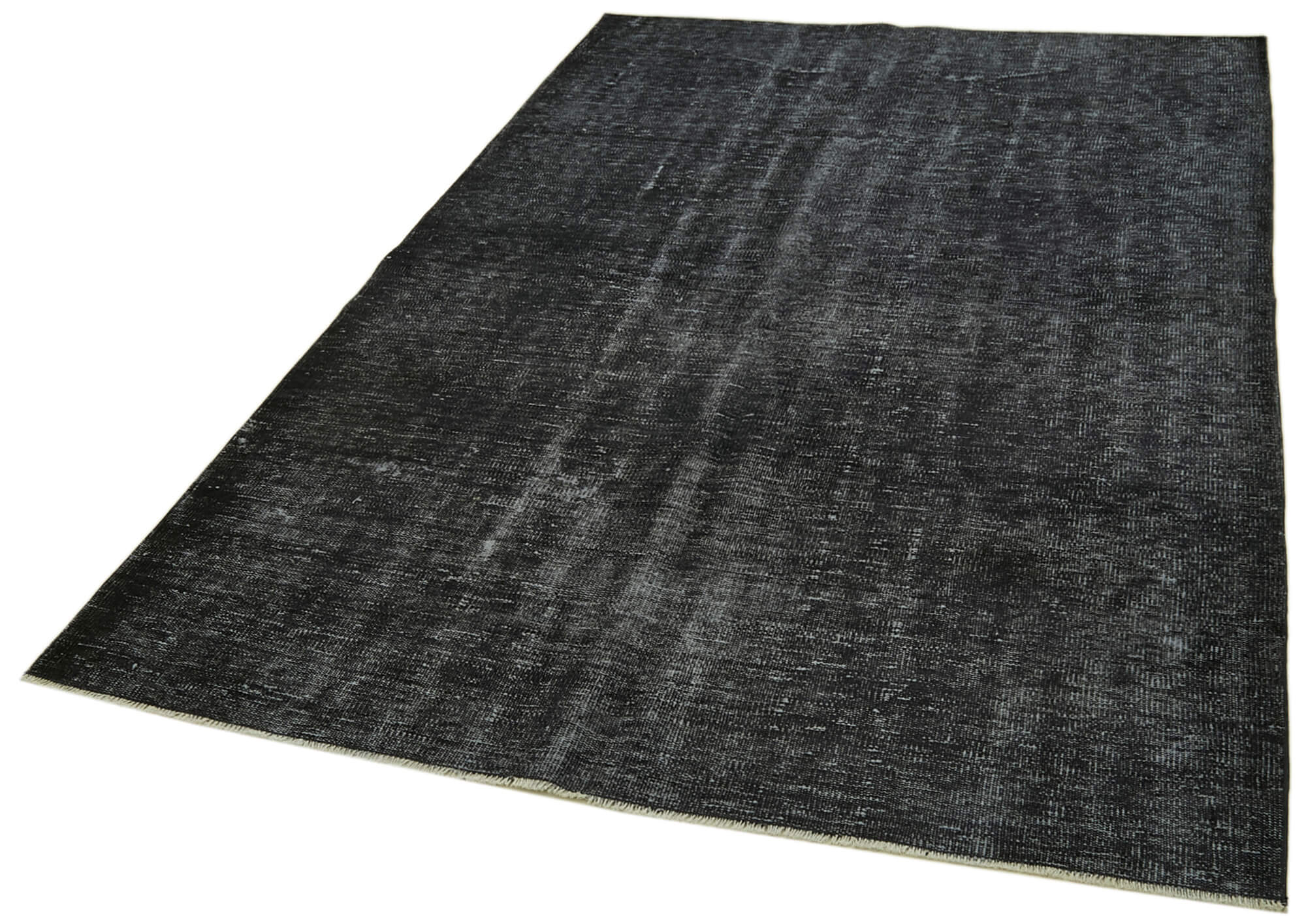 Handmade Vintage Area Rug – Overdyed Blue Wool Cotton Rug 5'2''x8'3'' Turkish Carpet