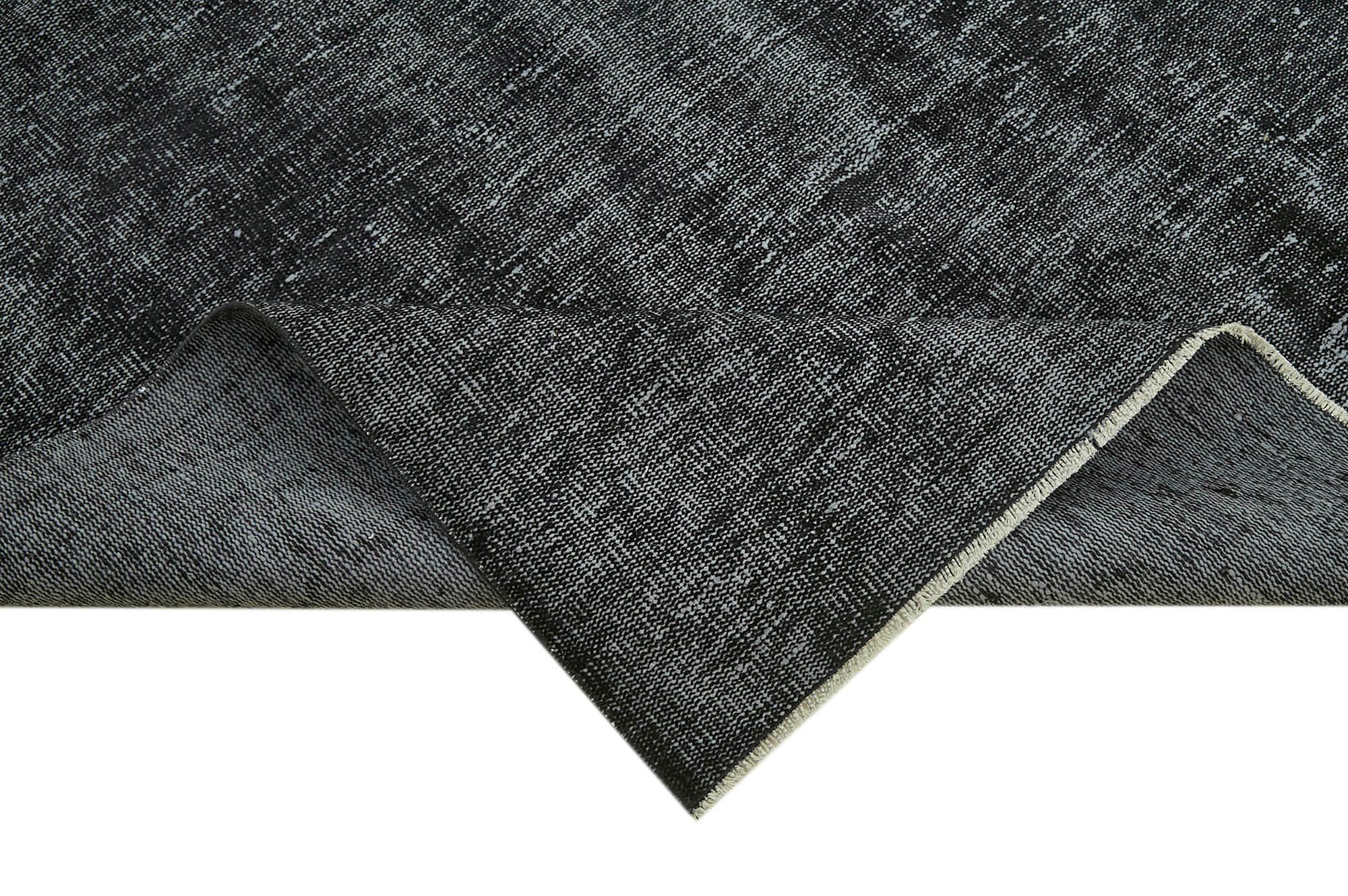 Handmade Vintage Area Rug – Overdyed Blue Wool Cotton Rug 5'2''x8'3'' Turkish Carpet