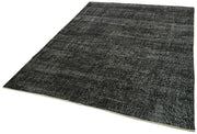 Overdyed Vintage Rug – Handmade Area Rug 6'1'' x 9'4'' Black Wool Cotton