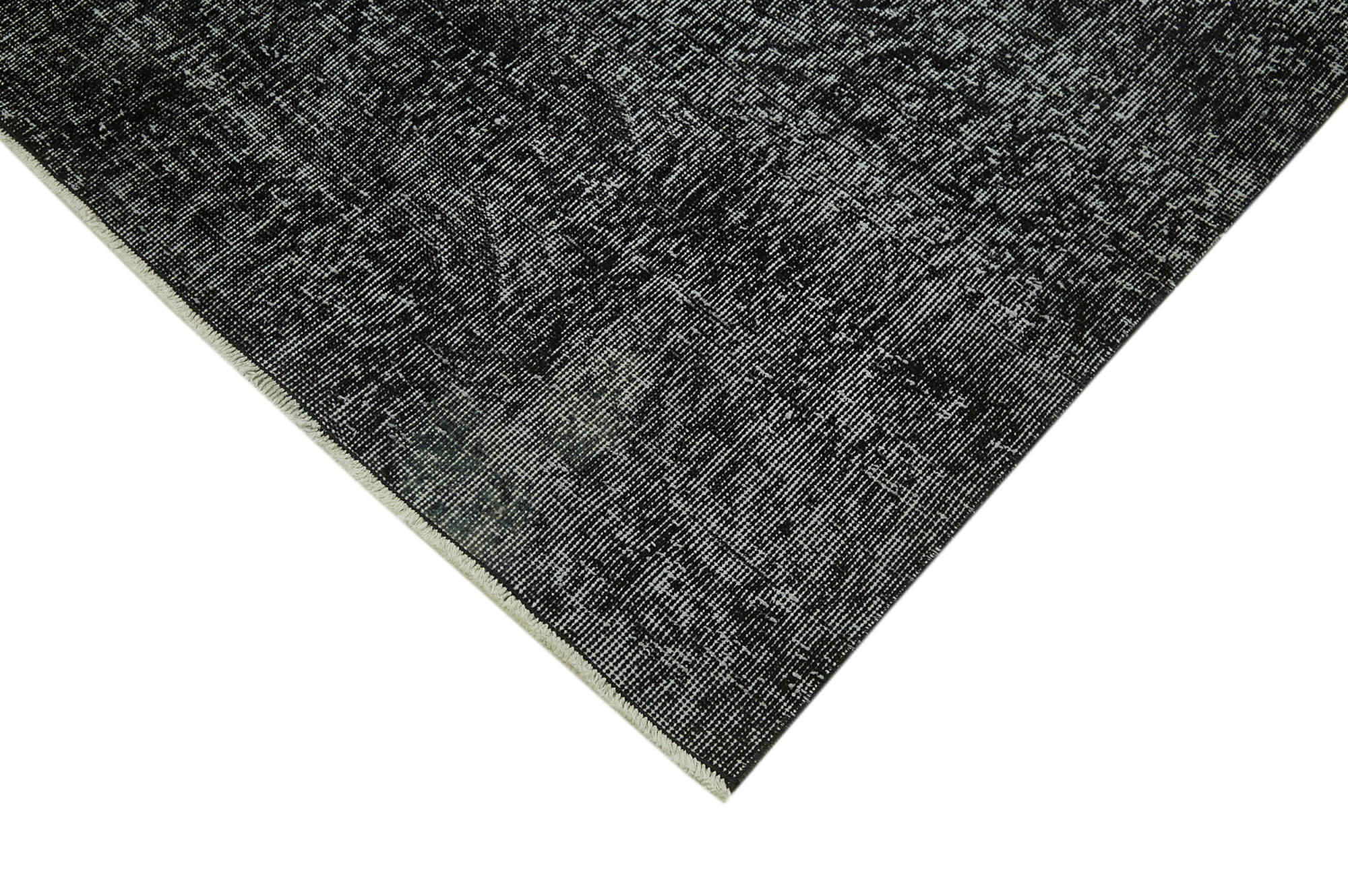 Overdyed Vintage Rug – Handmade Area Rug 6'1'' x 9'4'' Black Wool Cotton