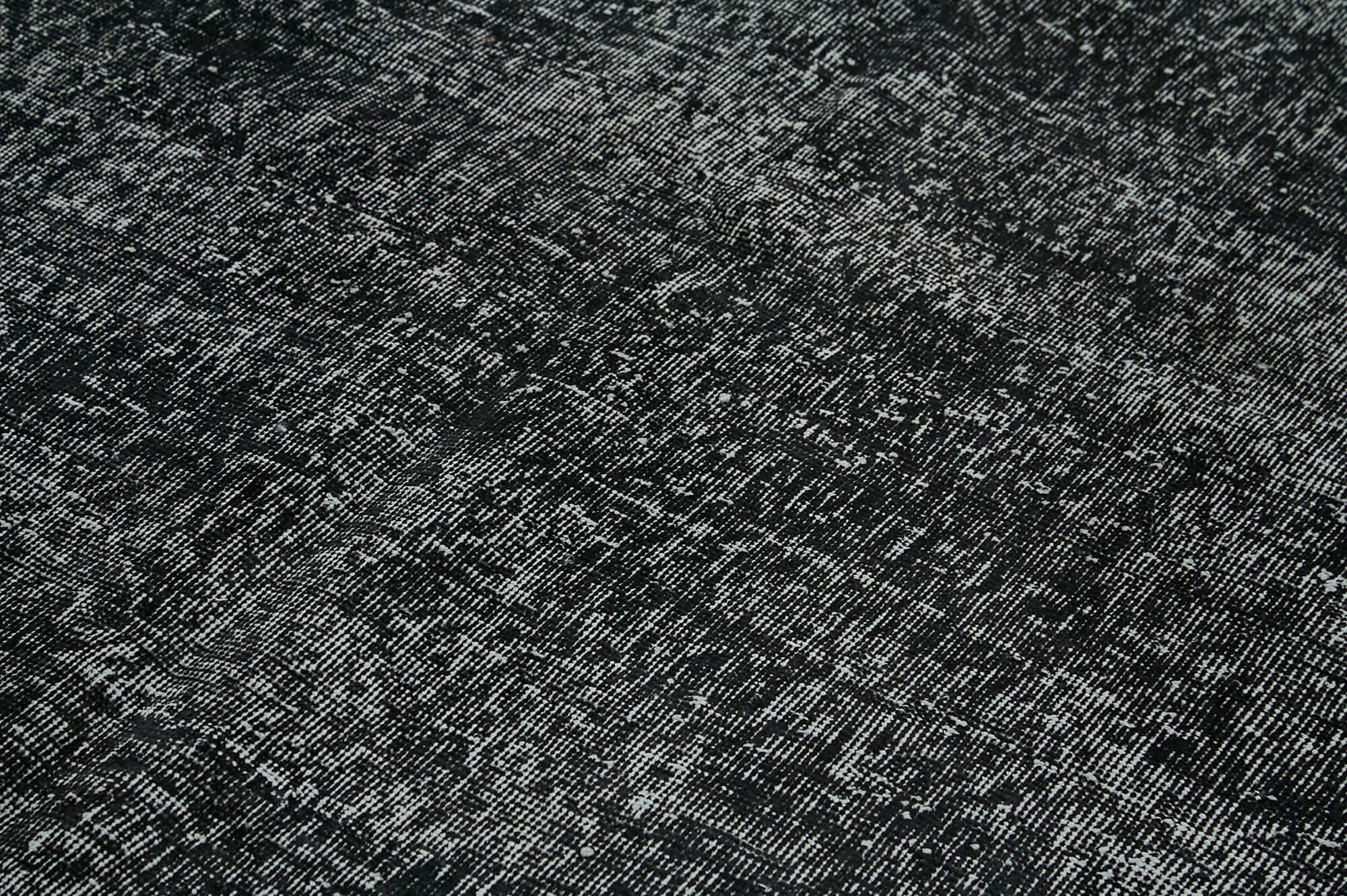Overdyed Vintage Rug – Handmade Area Rug 6'1'' x 9'4'' Black Wool Cotton