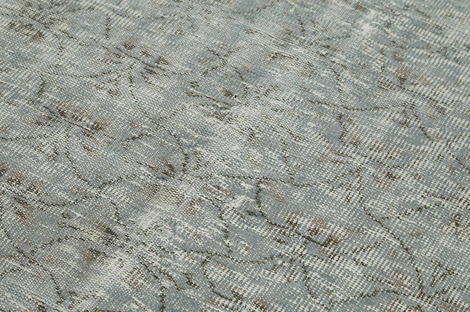 Vintage Area Rug - Handmade Wool Rug Overdyed Blue Cotton Wool Carpet 4'8''x7'4''