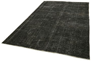 Handmade Vintage Area Rug | Overdyed Wool Rug - Black 6'3''x9'9'' Bohemian Style