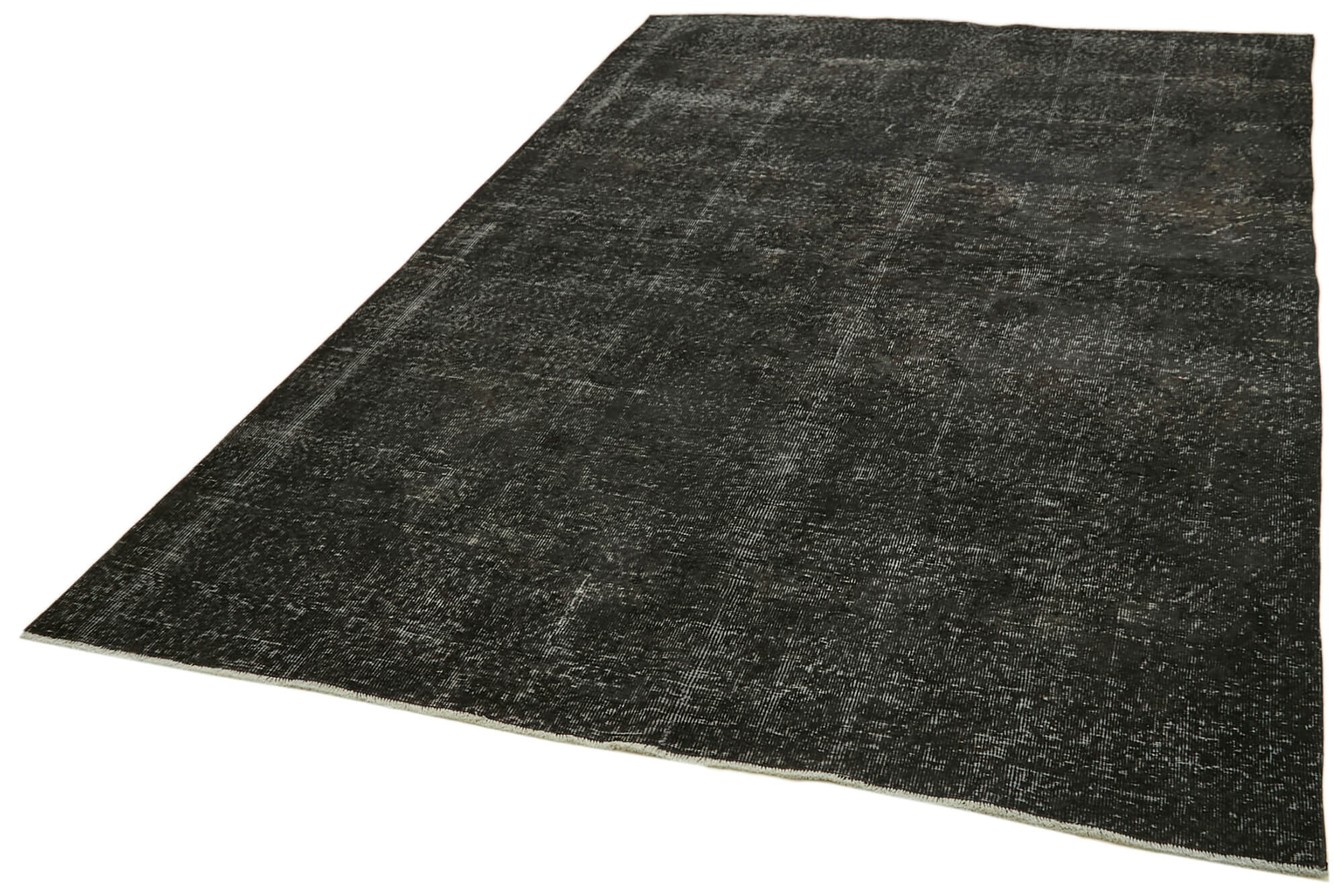 Handmade Vintage Area Rug | Overdyed Wool Rug - Black 6'3''x9'9'' Bohemian Style