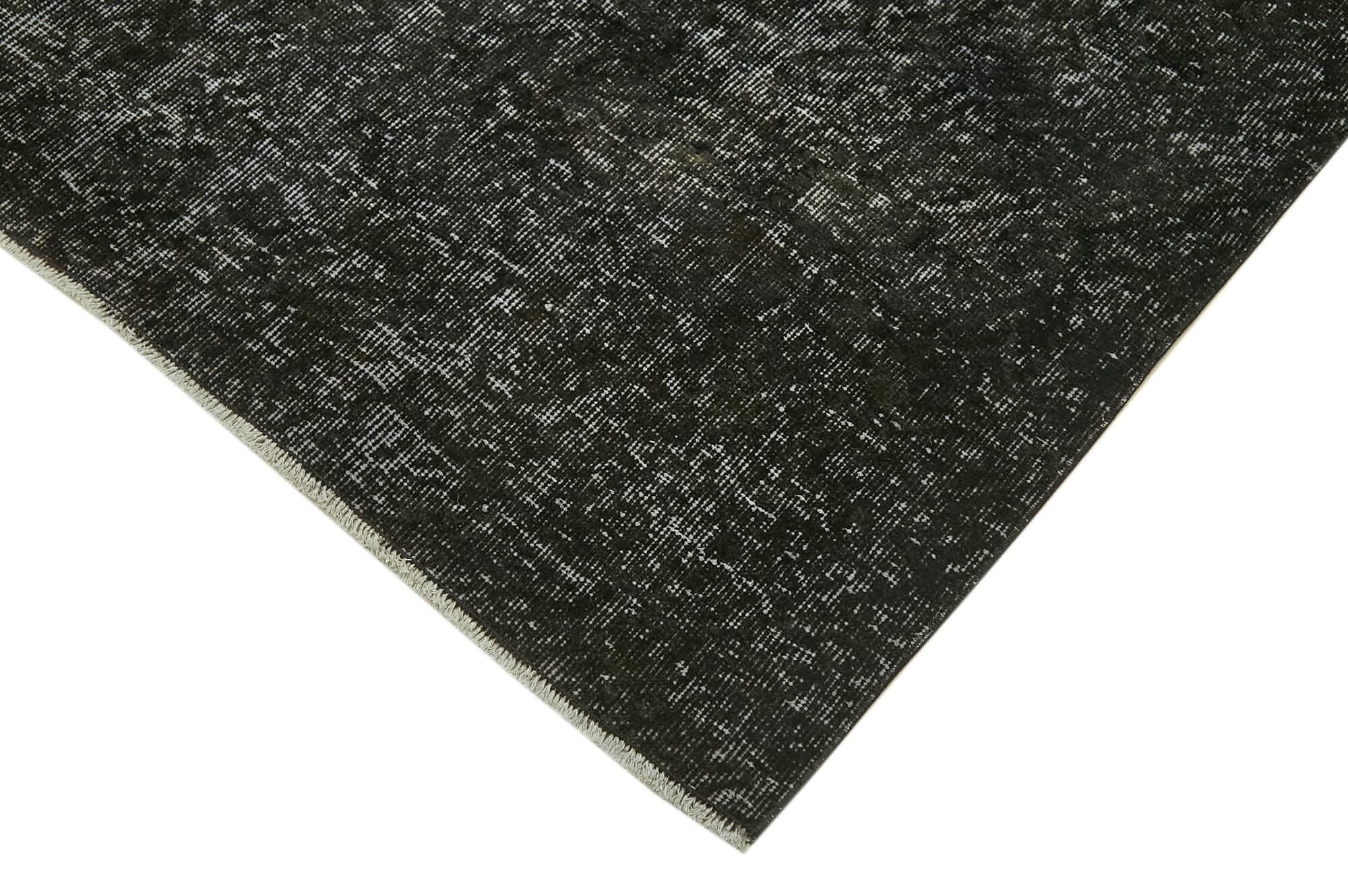 Handmade Vintage Area Rug | Overdyed Wool Rug - Black 6'3''x9'9'' Bohemian Style