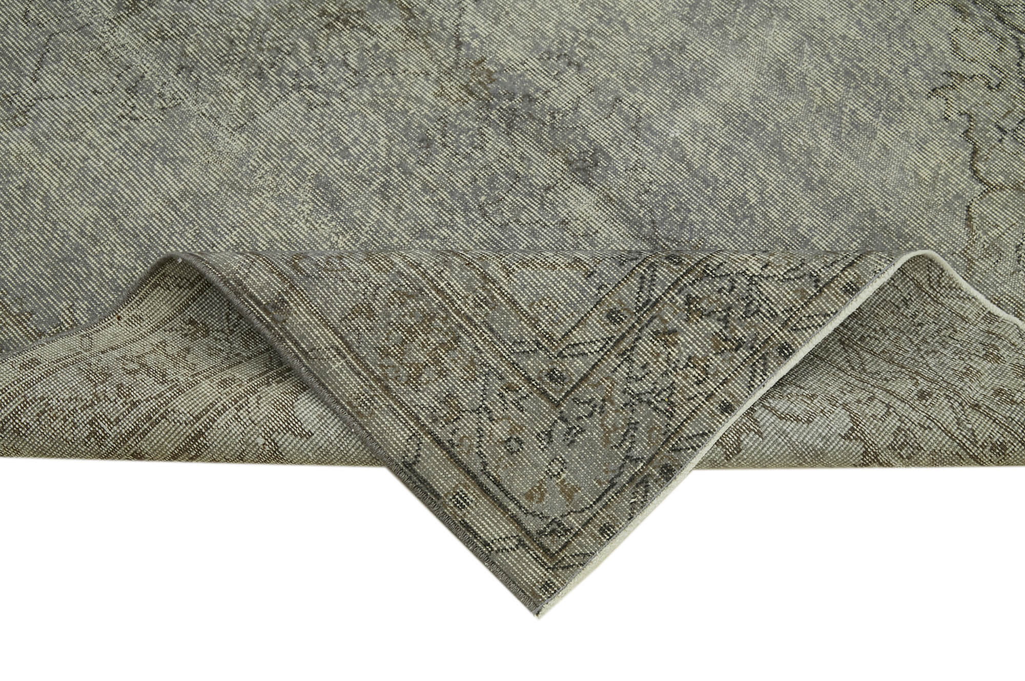 Handmade Area Rug – Overdyed Wool Carpet 4'11''x8'1'' | Vintage Cotton Wool Rug