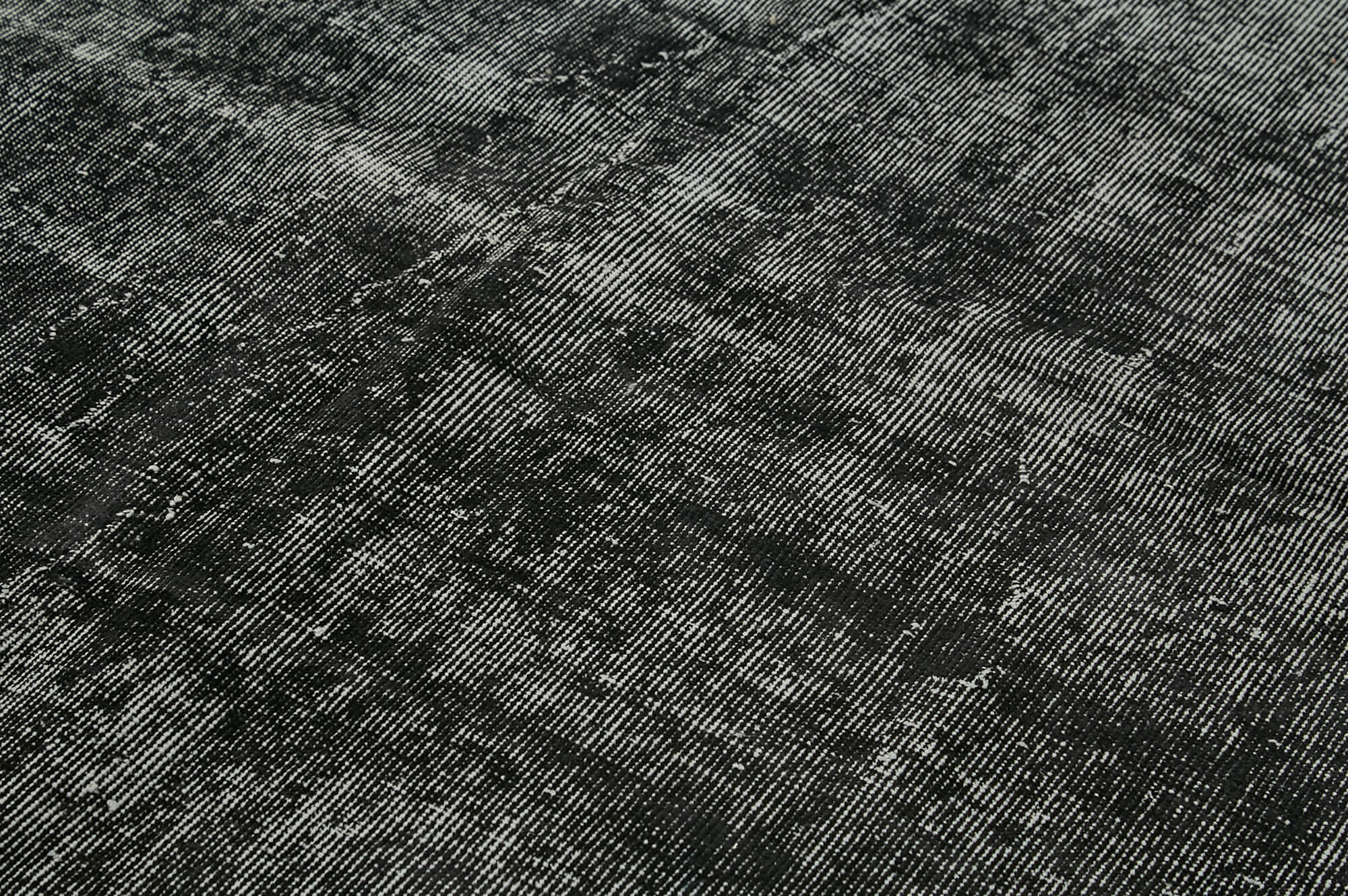 Vintage Handmade Area Rug – Overdyed Black Hand Woven Rug 6'10'' x 10'0'' Cotton Wool