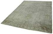 Handmade Area Rug – Overdyed Wool & Vintage Cotton | Soft Grey Turkish Carpet 6'6"x9'4"