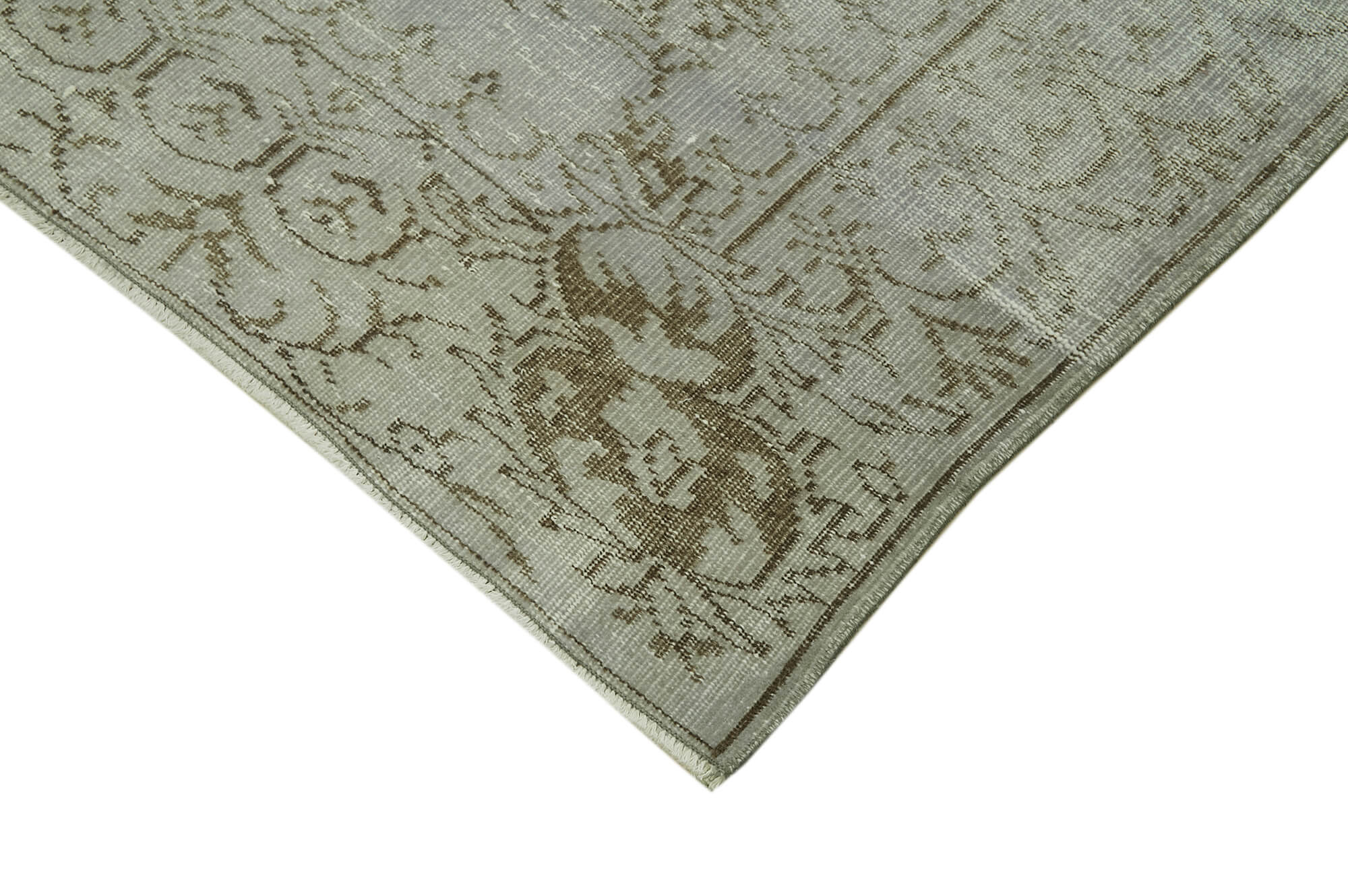 Handmade Area Rug – Overdyed Wool & Vintage Cotton | Soft Grey Turkish Carpet 6'6"x9'4"