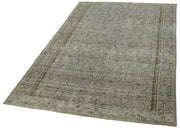 Handmade Vintage Area Rug – Overdyed Wool Rug | Turkish Hand Knotted Grey Carpet 4'9''x7'11''