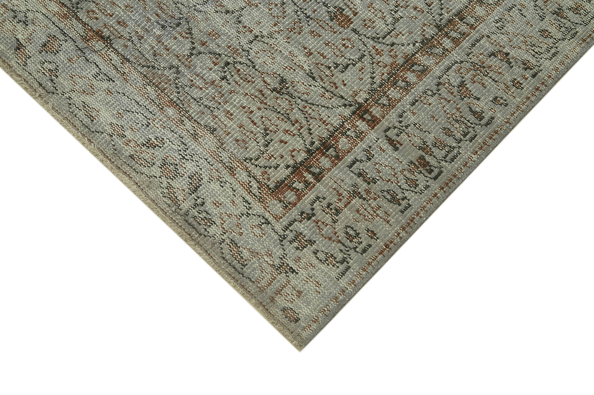 Handmade Vintage Area Rug – Overdyed Wool Rug | Turkish Hand Knotted Grey Carpet 4'9''x7'11''