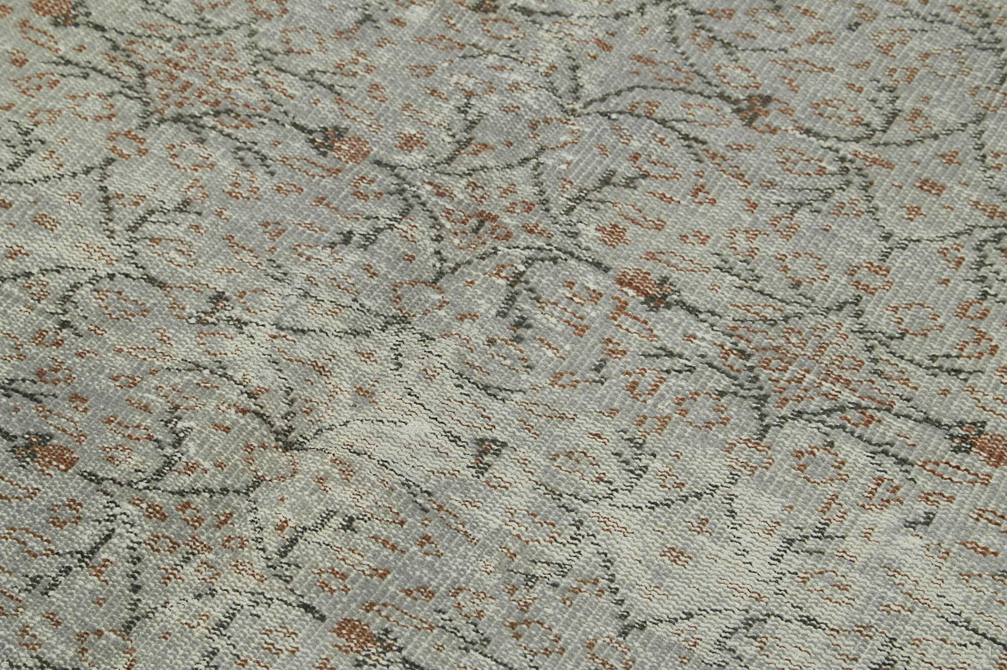 Handmade Vintage Area Rug – Overdyed Wool Rug | Turkish Hand Knotted Grey Carpet 4'9''x7'11''