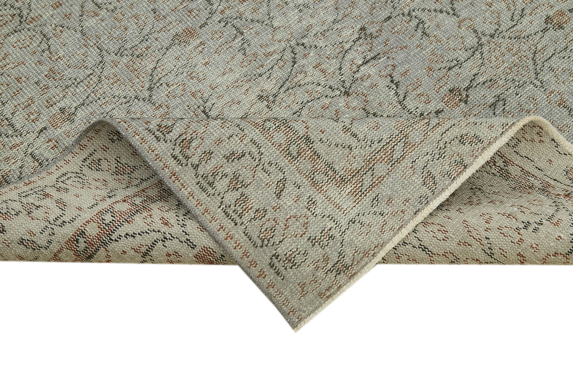 Handmade Vintage Area Rug – Overdyed Wool Rug | Turkish Hand Knotted Grey Carpet 4'9''x7'11''