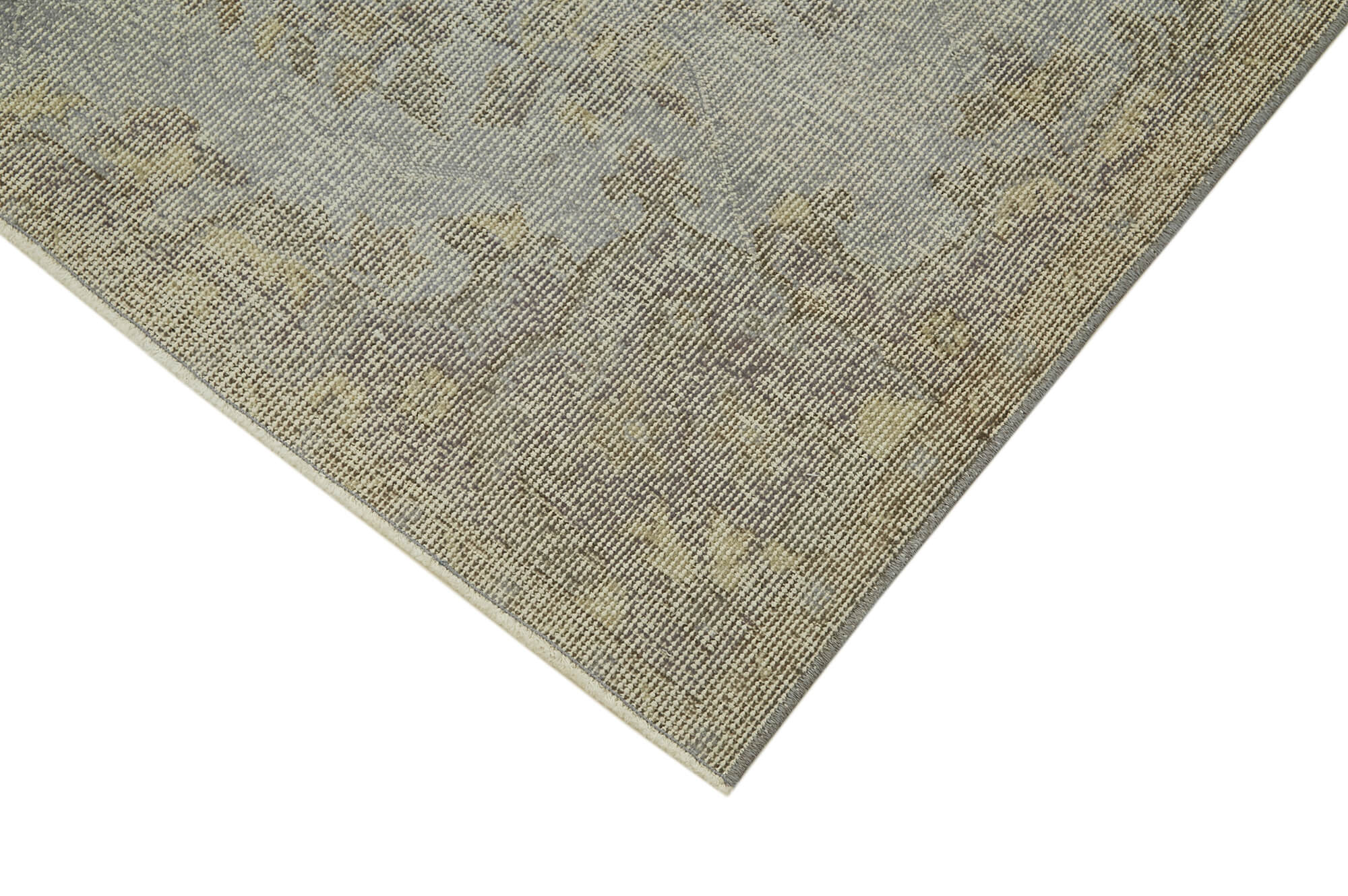 Vintage Handmade Area Rug – Overdyed Blue Turkish Wool Cotton Carpet 4'9"x8'6"