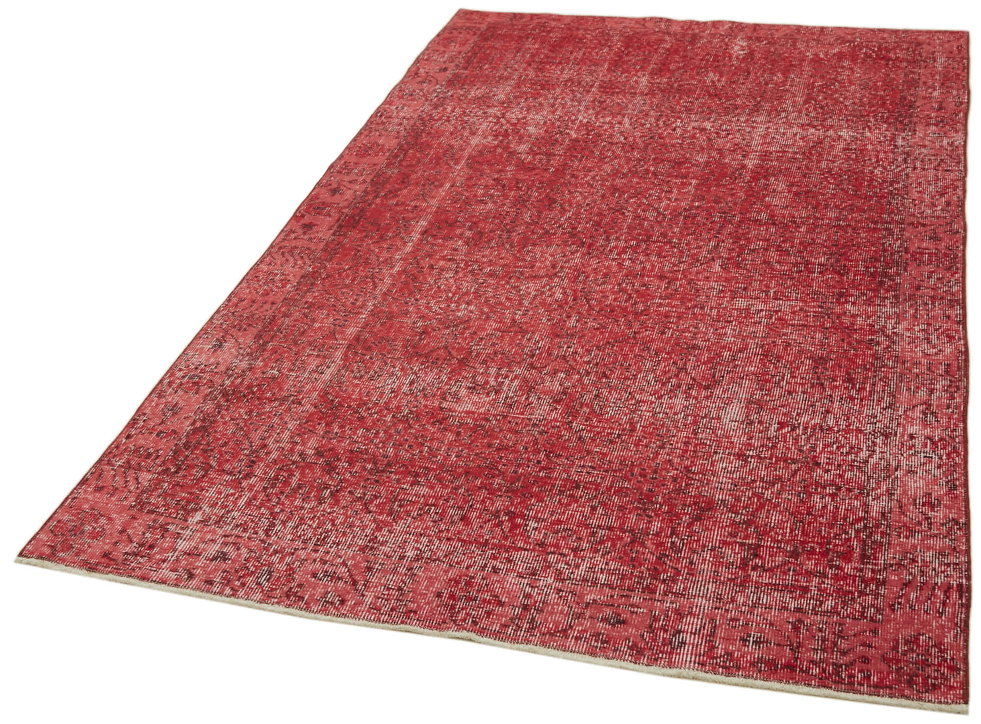 Handmade Vintage Area Rug – Overdyed Wool & Cotton Blend Turkish Carpet 4'11''x8'6''