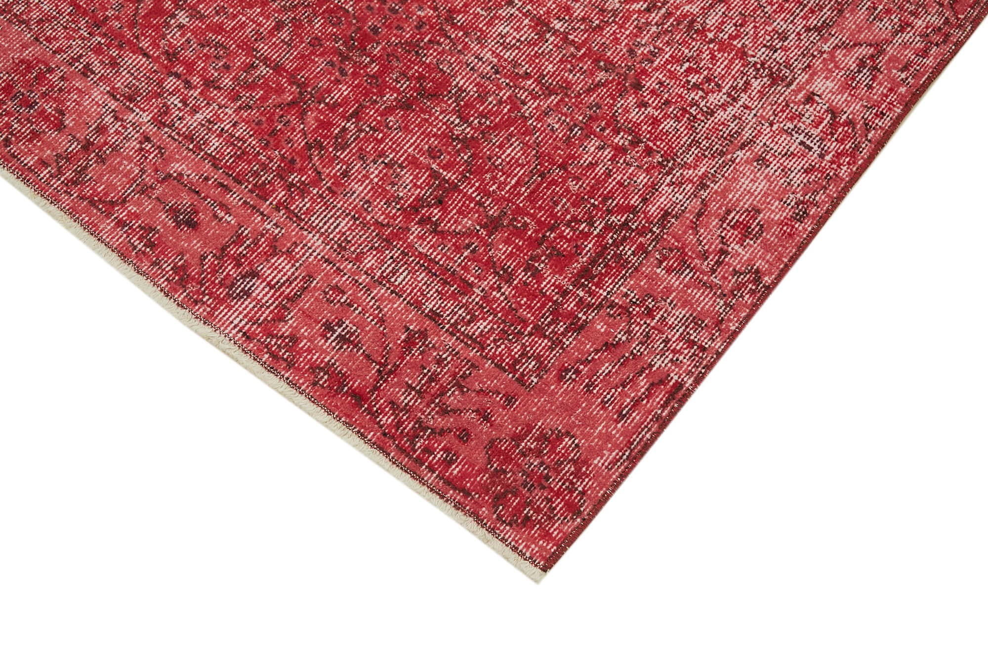 Handmade Vintage Area Rug – Overdyed Wool & Cotton Blend Turkish Carpet 4'11''x8'6''